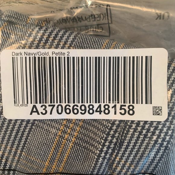 NWT G.I.L.I. PETITE WIDE LEG PLAID PANTS NAVY/GOLD STRIPE-VARIOUS SIZES - Picture 7 of 8